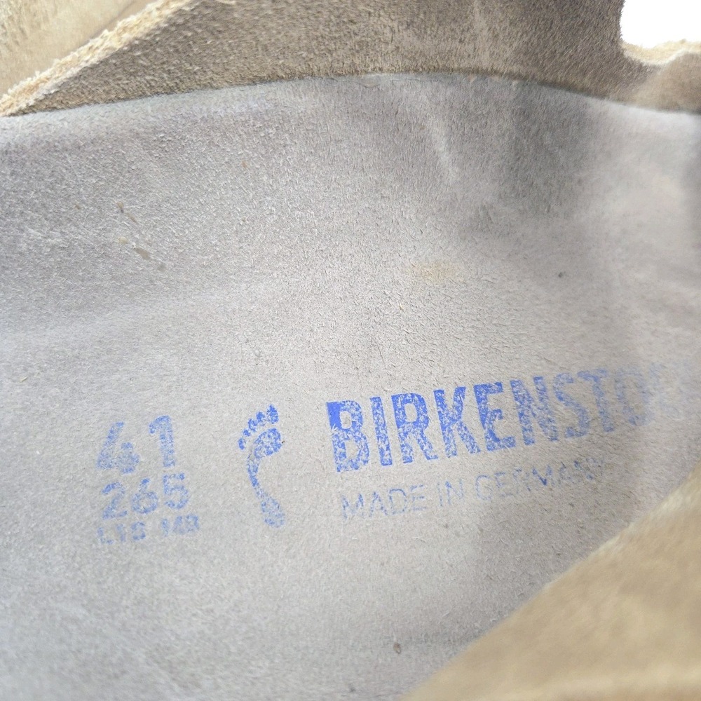 Birkenstock Sandals Size 41 Womens 10 N Arizona Latte Beige Leather Slip On Soft - Picture 7 of 14